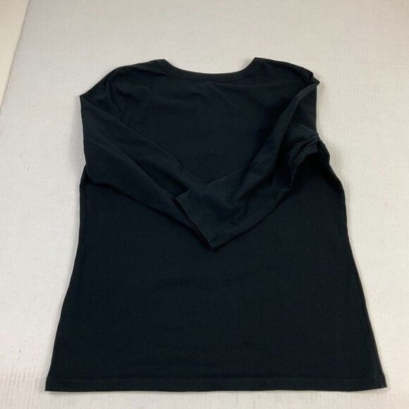 Talbots T-Shirt FADED Black Stretch Tee 3/4 Sleeve Cotton Blend Top M Medium - Picture 9 of 10